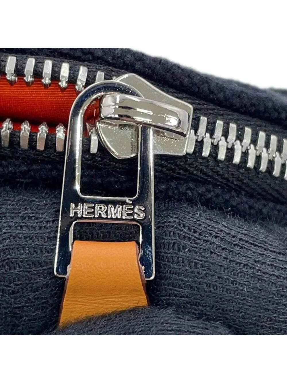 Hermes Pouch Bolide MM Black Silver Canvas Makeup Case